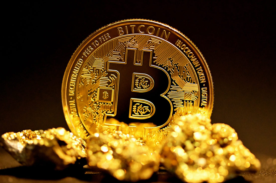 bitcoin with gold nuggets