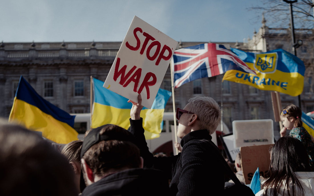 Stop War Protest Sign Pro Ukraine